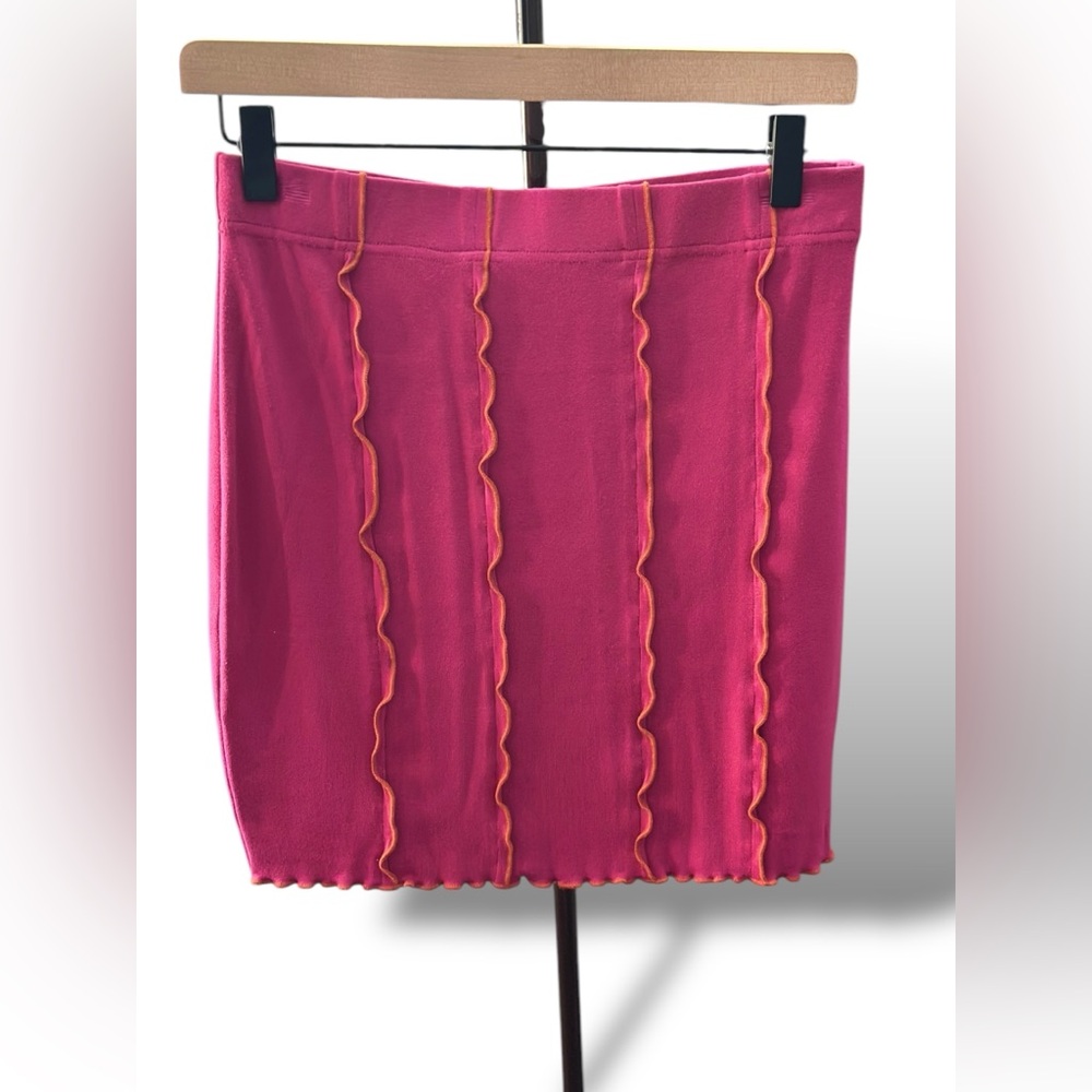 Urban Outfitters | Mauve Pink Tube Skirt w/ Orange Hemming Detail | Size Medium